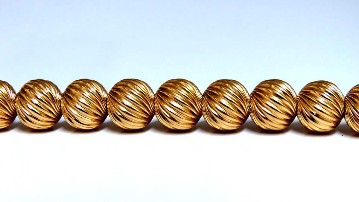 14kt Gold Bead Necklace 17.5 inch 9mm *v