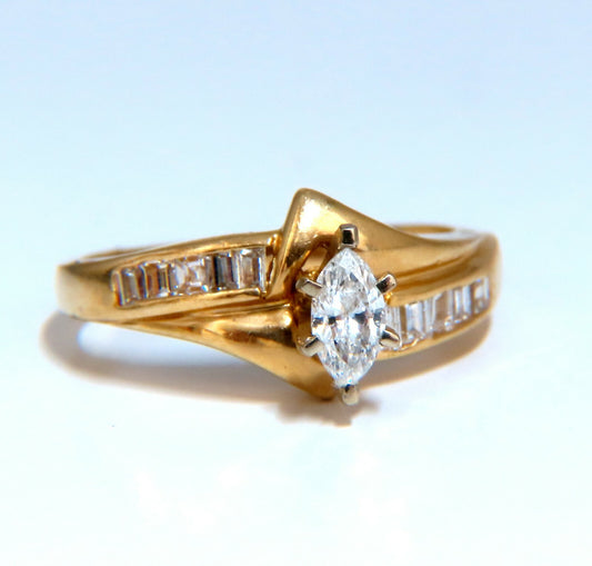 .53ct Natural Marquise Cut Natural Diamond Ring 14kt. Raised *v