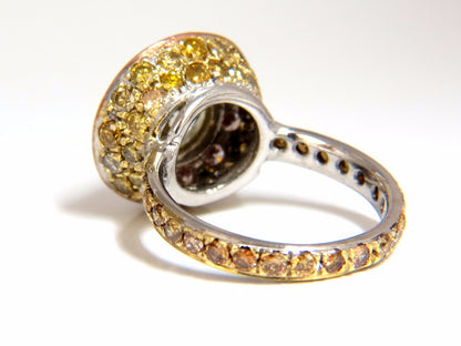 GIA certified 3.67ct Fancy Round Natural Diamond ring circular flush deck*v