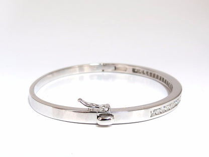 1.30ct natural round diamonds bangle bracelet g/vs  channel 14kt *v