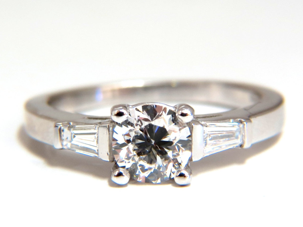 GIA Certified .90ct + .36ct Round Natural Diamond Engagement Ring Platinum *v