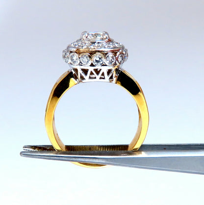 GIA Certified .59ct round cut diamond Raised Crown ring Flush 14Kt gold *v