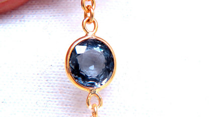 16ct Natural Ruby Sapphire Yard Necklace 14kt Gold *v