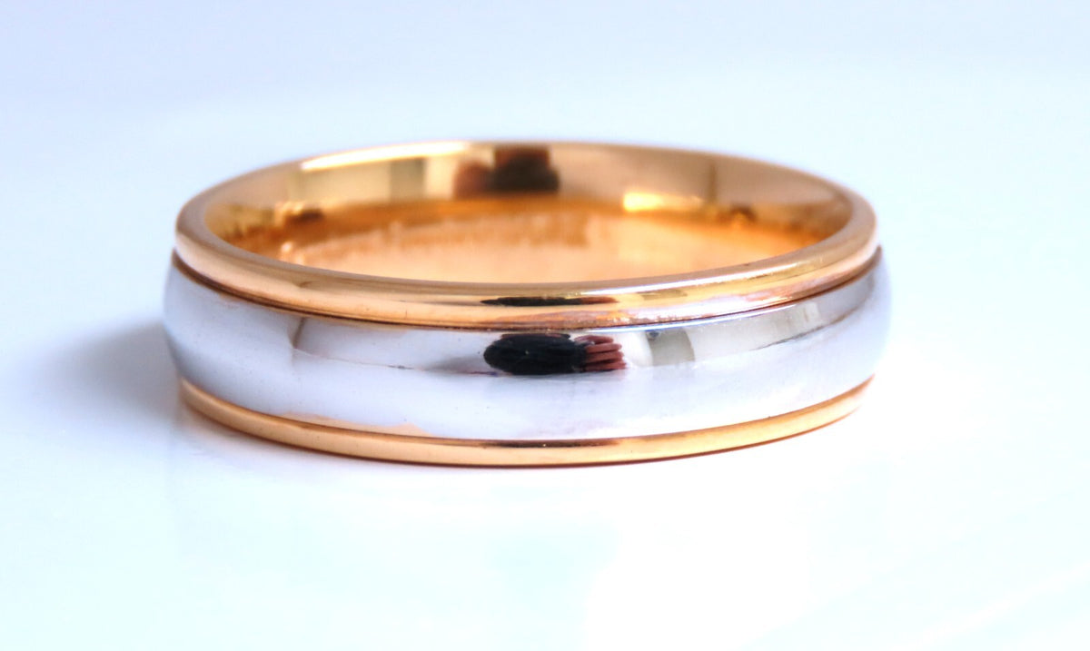 Two Toned Unisex Gold Band 14kt gold Size 10 5.8mm *v
