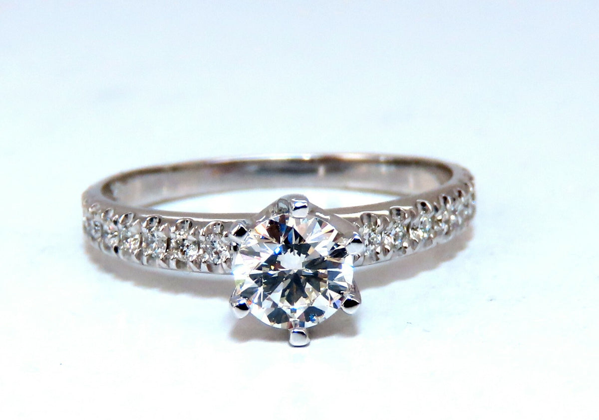 GIA Certified .73ct round cut diamond Raised Tulip ring Platinum *v