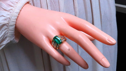 GIA Certified 3.01ct Natural Emerald Diamonds Ring 14kt Gold 12360 *v
