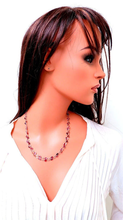 43ct Natural Spinel Yard Diamond Necklace 14kt Gold *v