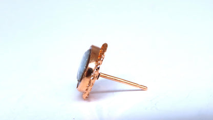 Madonna Cameo Victorian Style Stud Earrings 14kt Gold 12619 *v