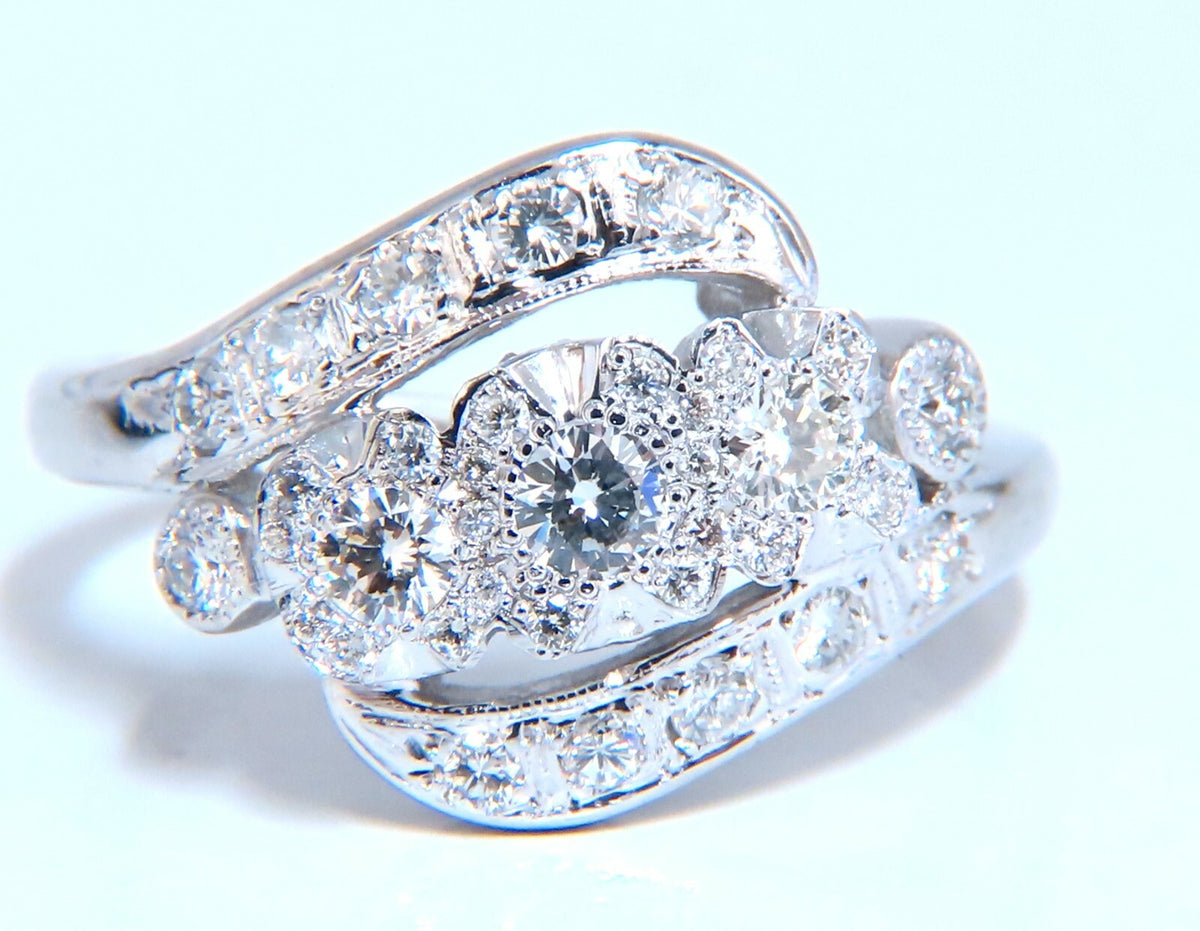 .54ct Natural Diamonds American Regency Revival Deco Ring 14kt *v