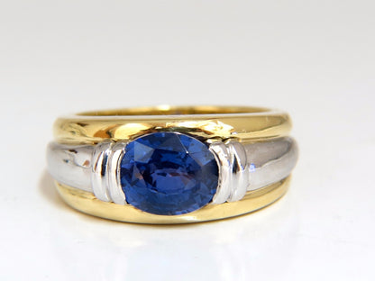 GIA Certified 2.59ct Natural No heat 2.59ct Sapphire Ring 18kt & Platinum*v