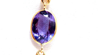 150ct natural purple green amethyst necklace 14kt Gold *v