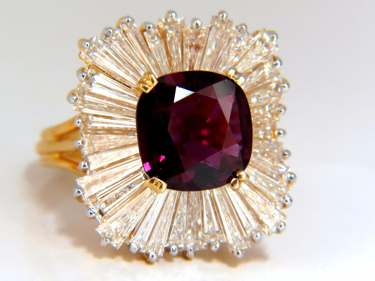 GIA Certified 5.08ct. Natural Ruby Diamonds ring 18kt Ballerina Prime *v