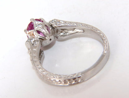 GIA Certified 1.90ct Natural No Heat Pink Sapphire Diamonds Ring 14kt *v