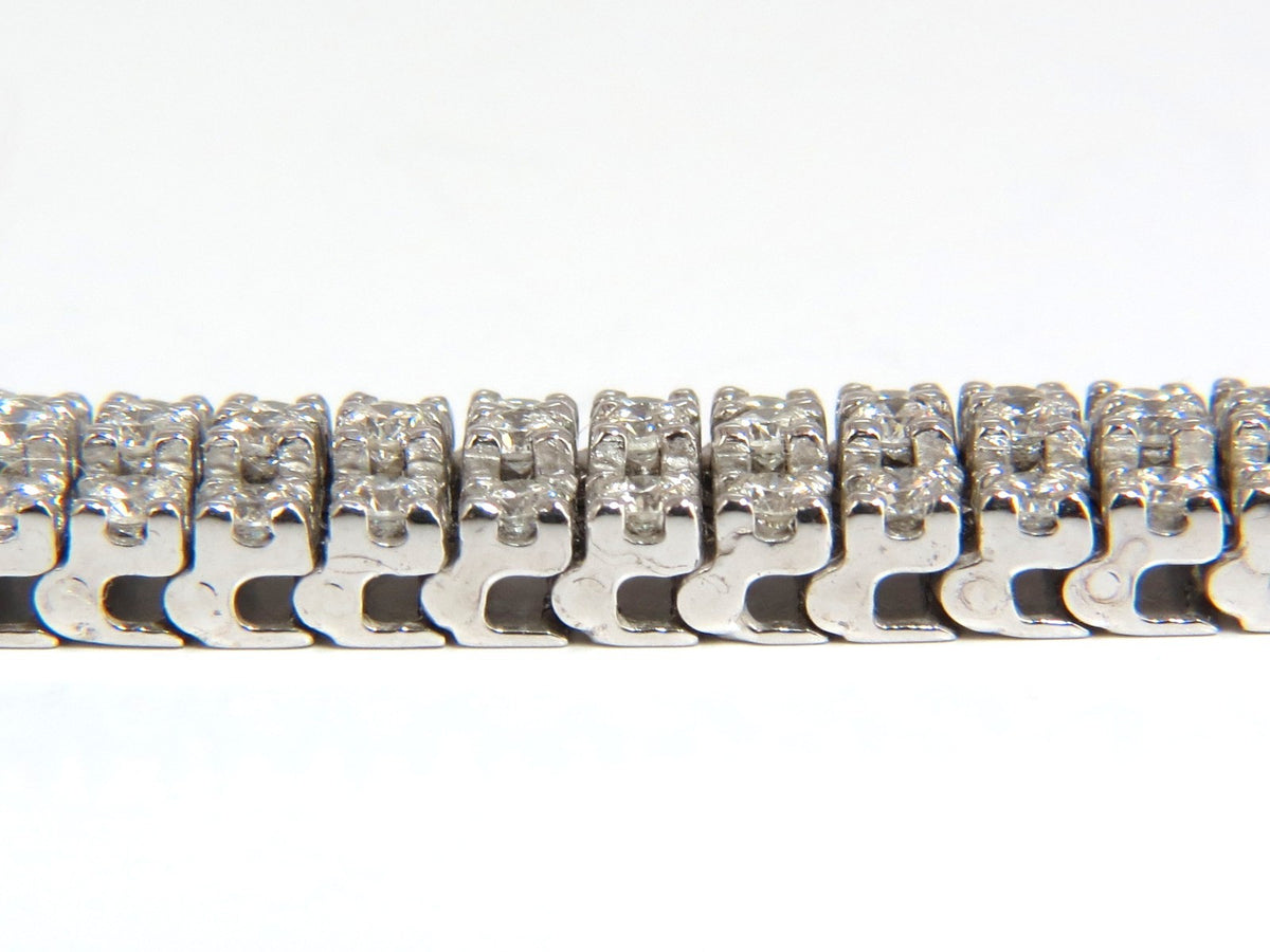 5.50ct natural round brilliant diamonds three row tennis bracelet 14kt gold *v