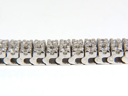 5.50ct natural round brilliant diamonds three row tennis bracelet 14kt gold *v