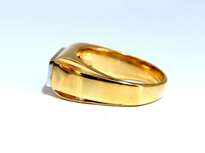 .85ct Natural Three Stone Masculine Pave Beaded Flat Deck Mens Ring 14kt*v