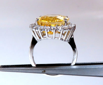 20.17ct GIA Certified Natural No Heat Yellow Sapphire diamonds ring 18kt *V