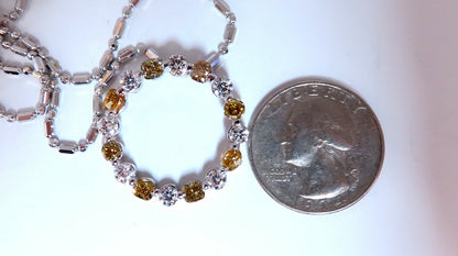 3.32ct Fancy Color Natural Yellow Brown Diamond Circle Eternity Necklace 14kt *v