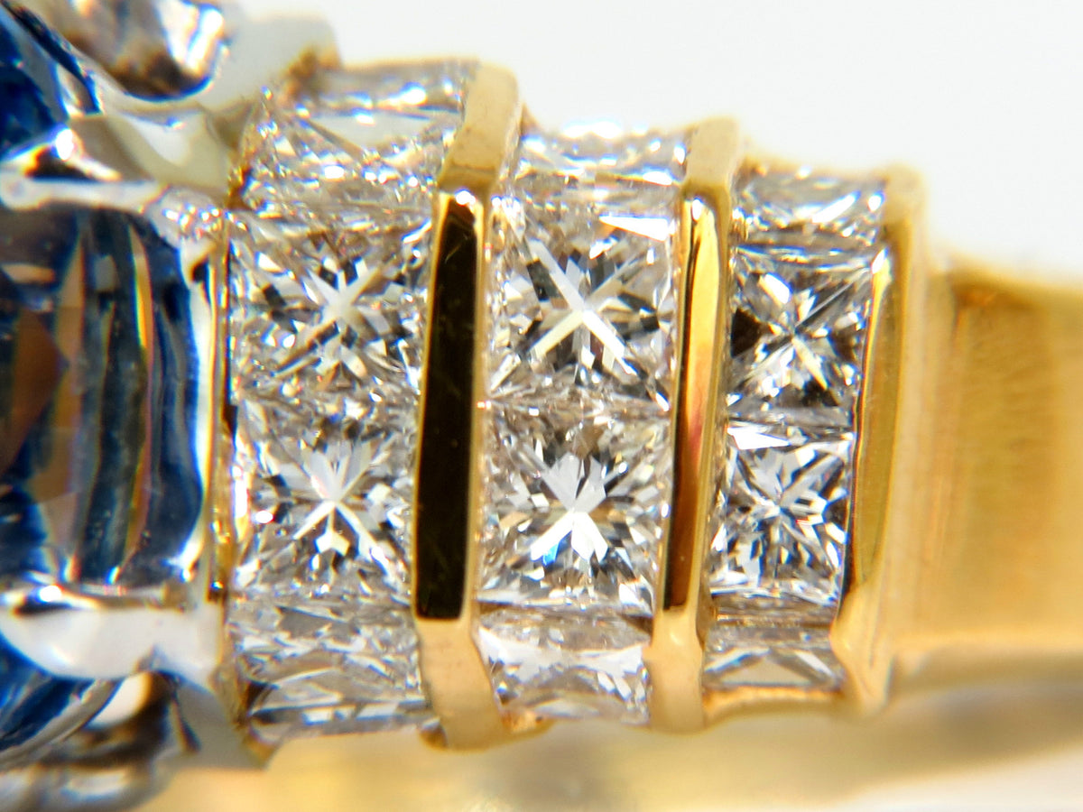 GIA 8.89CT NATURAL FINE SAPPHIRE DIAMOND RING CORNFLOWER CLASSIC 14KT *v
