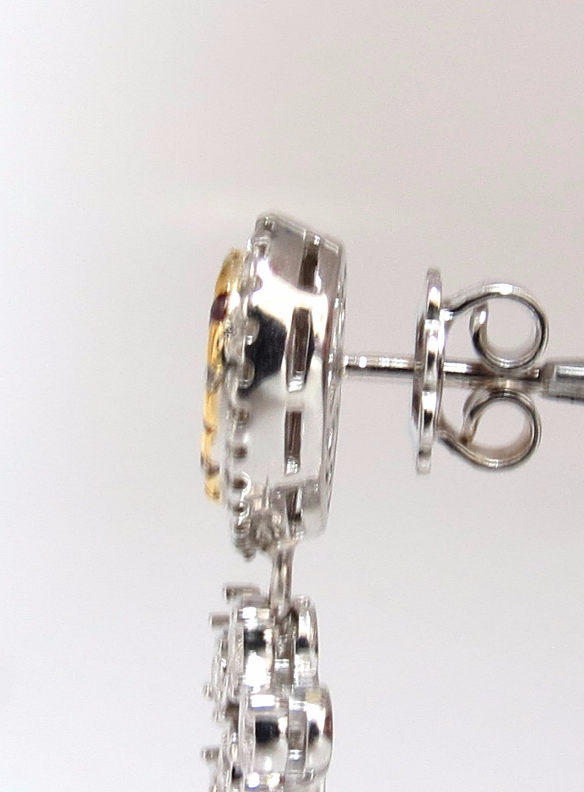 3.00ct natural red ruby diamond by yard dangle earrings 14kt *v