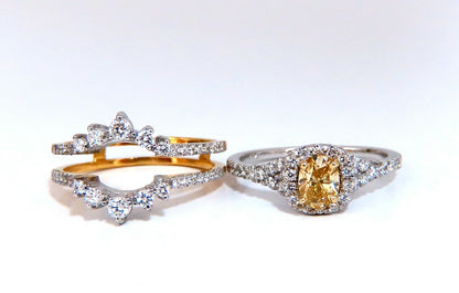 1.81ct Natural Fancy Yellow Diamonds Ring 14kt Insert & Ring *v