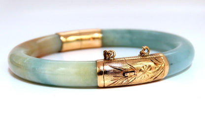 GIA Certified Natural Jade Bangle Bracelet 14kt 44541 *v
