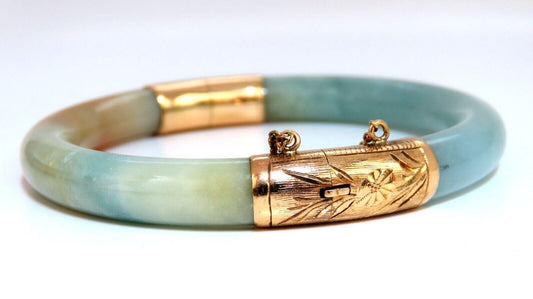 GIA Certified Natural Jade Bangle Bracelet 14kt 44541 *v