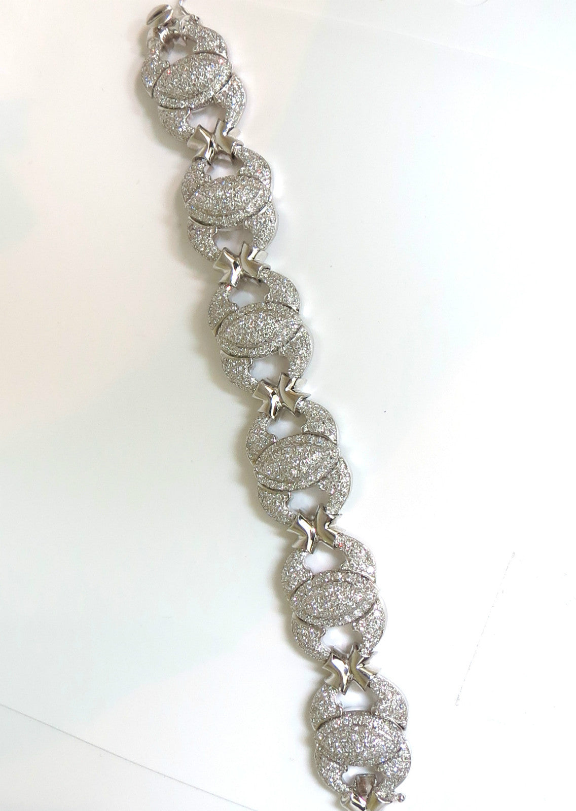 17.20CT NATURAL DIAMONDS LINK BRACELET 14KT F/G VS MODERN DECO 14kt GOLD *v