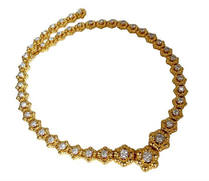 11.50ct Natural Diamonds Eternity Raised Dome Flush Mount Necklace 14kt 12352 *v