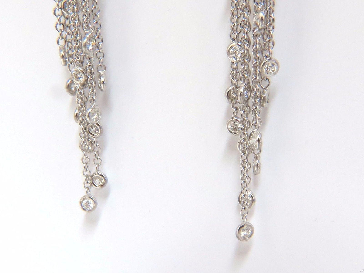 5.40ct natural diamonds cluster dangle drop earrings 18kt gilt deco *v
