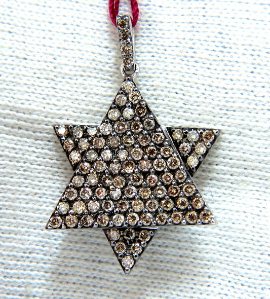1.50ct natural fancy color diamonds convertible star / triangle pendant 14kt *v