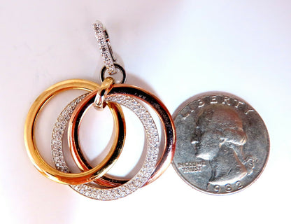 1.36ct natural diamonds rolling loop rings dangle earrings 14kt gold *v