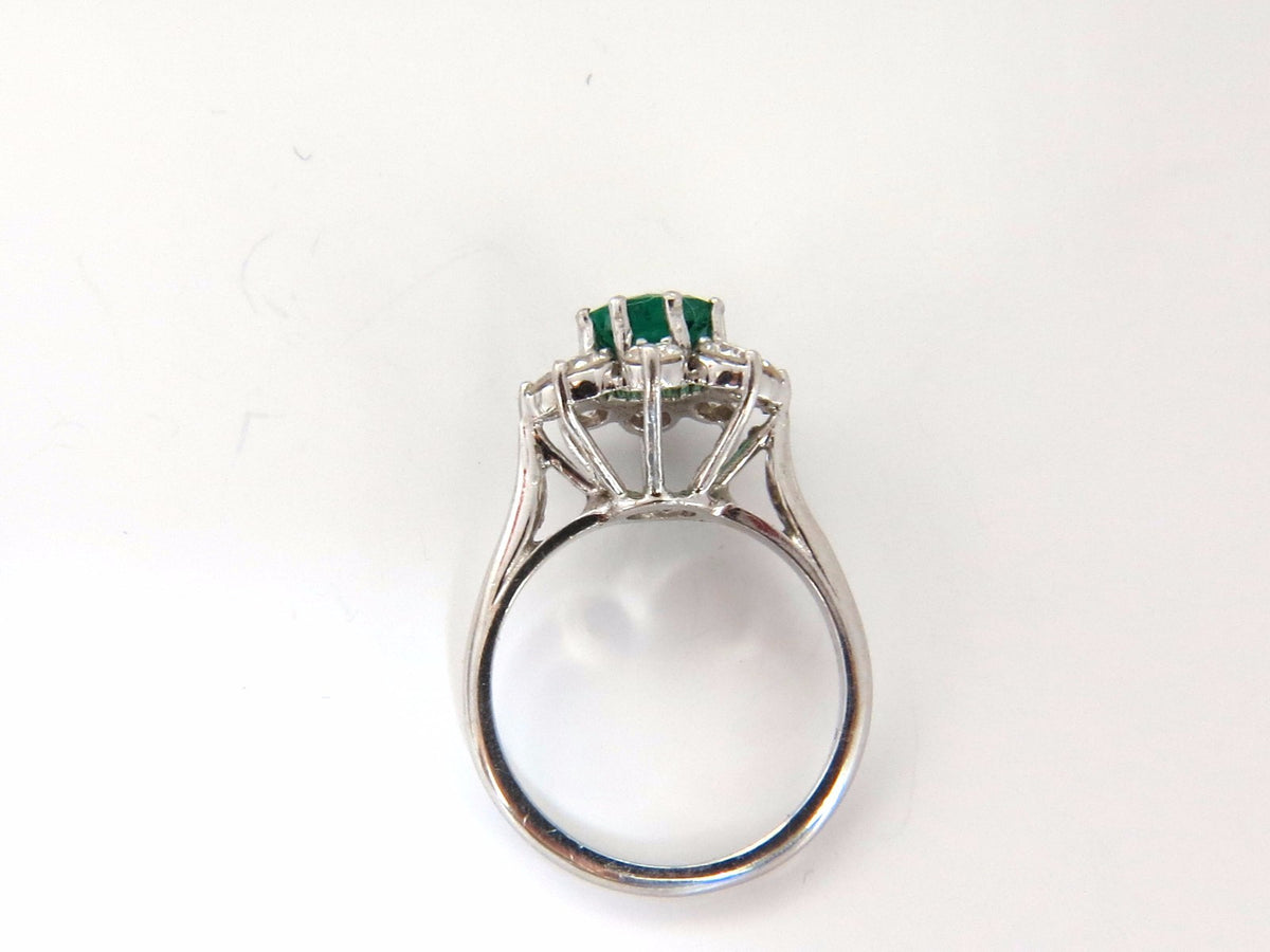 1.72ct natural vivid bright green emerald diamonds ring 14kt *v