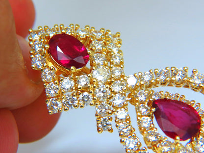18.96ct GIA Certified natural red ruby diamond dangle earrings 18kt *v