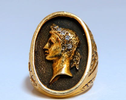 Caesar Roman Noble Deco Vintage Signet Ring 14Kt gold 22G *v