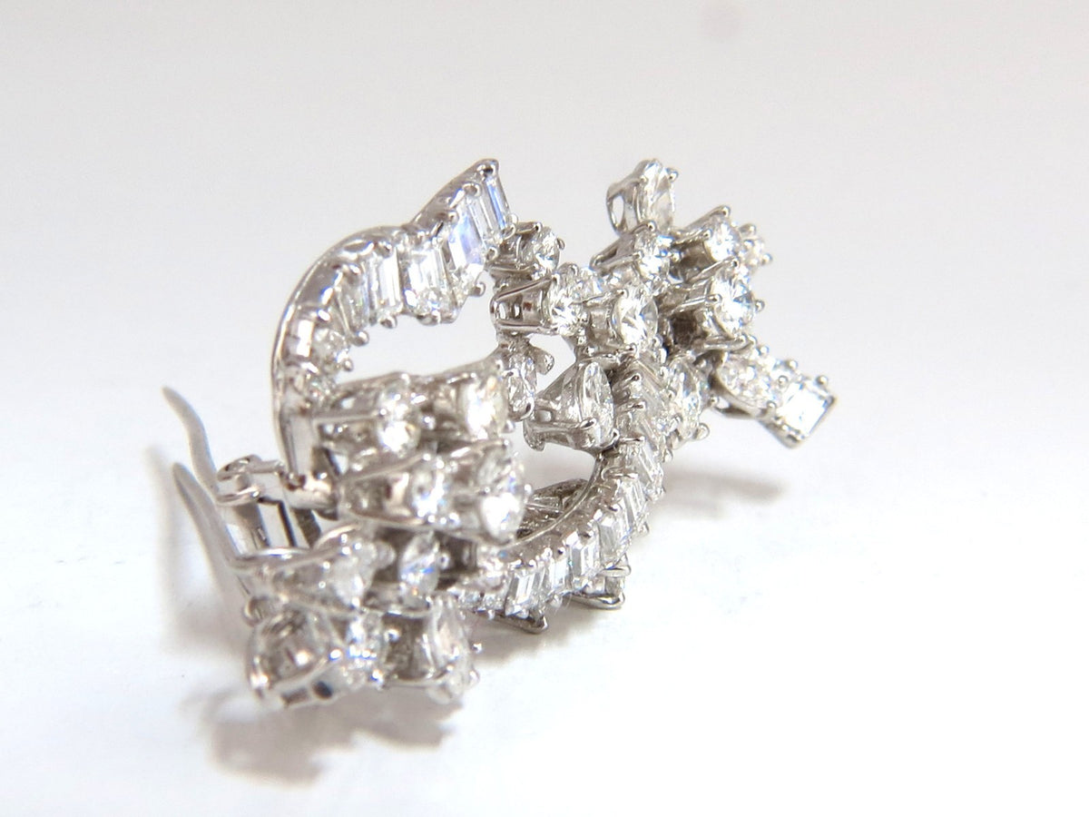 5.00ct Diamonds cluster brooch pendant pin Platinum Estate Cluster Cocktail *v