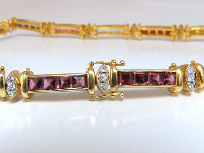 50ct Natural Garnet Tourmaline Aquamarine Citrine Diamond Necklace *v