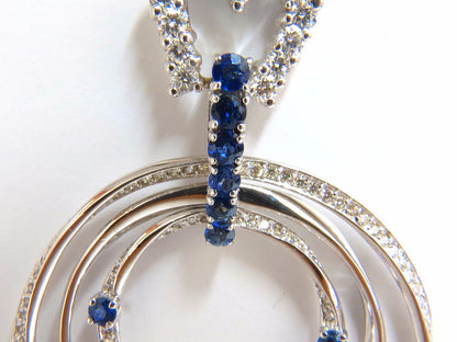 6.00ct Natural Diamonds Sapphire 3 Tier Dangle earrings 14kt gold Heart *v