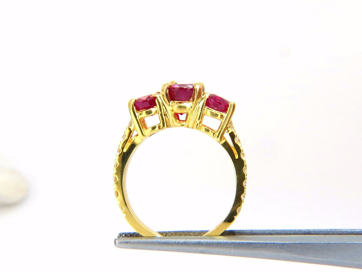 GIA Certified 4.94ct natural vivid red Burma ruby diamonds ring 18kt*v