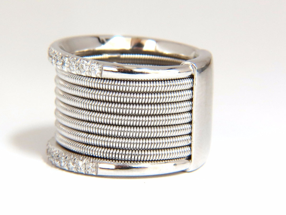 .50ct natural round bead set diamonds wide band 18kt coil wrap *v