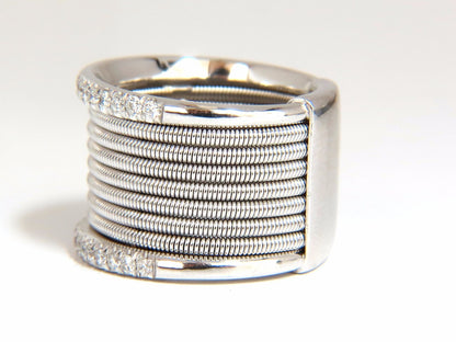 .50ct natural round bead set diamonds wide band 18kt coil wrap *v