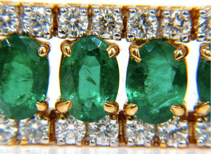 27.65 Carat Natural Vivid Green Emerald Diamond Bracelet F/VS 14kt Ref 12324 *v