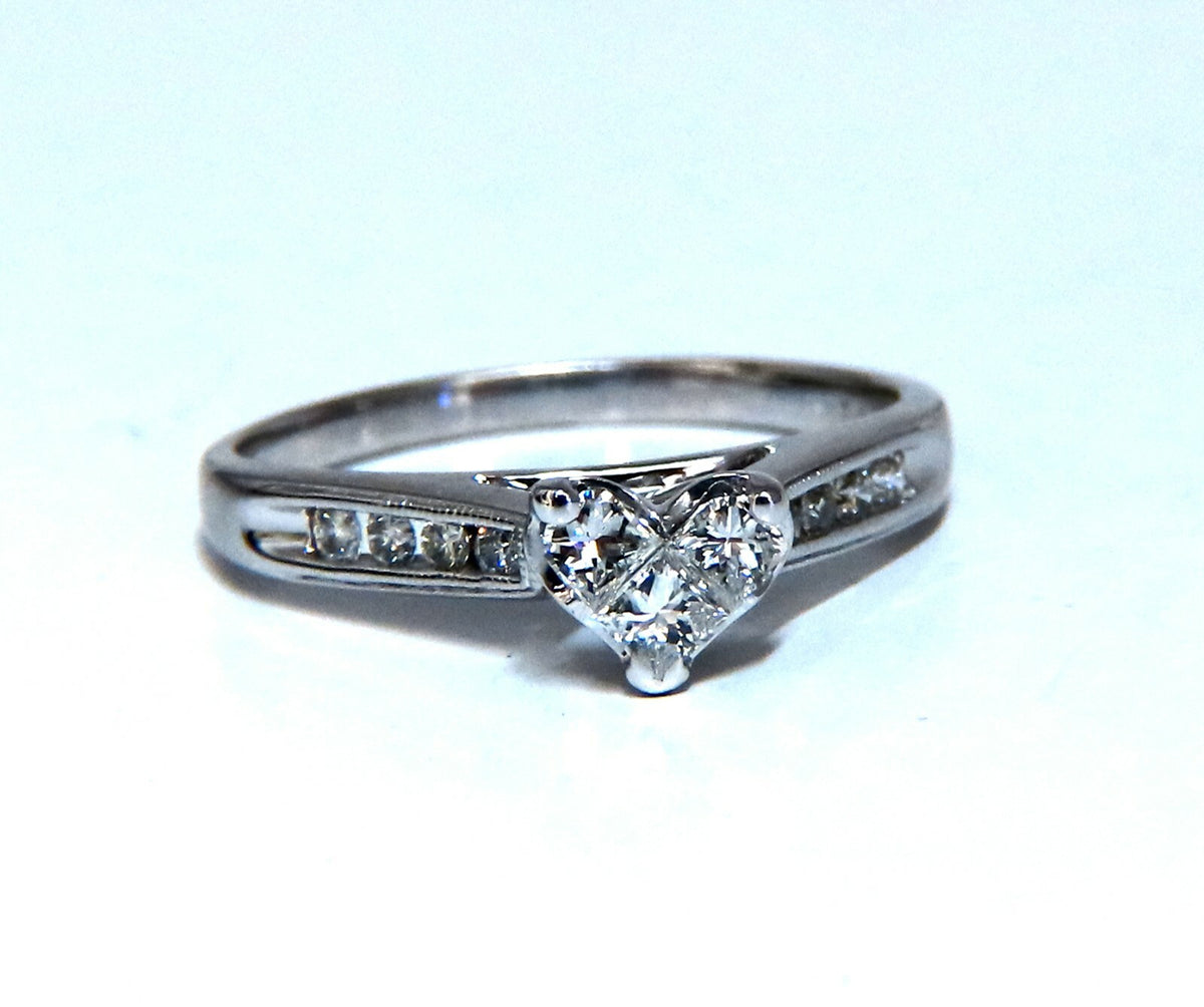 .60ct Natural Diamonds Princess & Round Raised Cluster Ring 14kt *v
