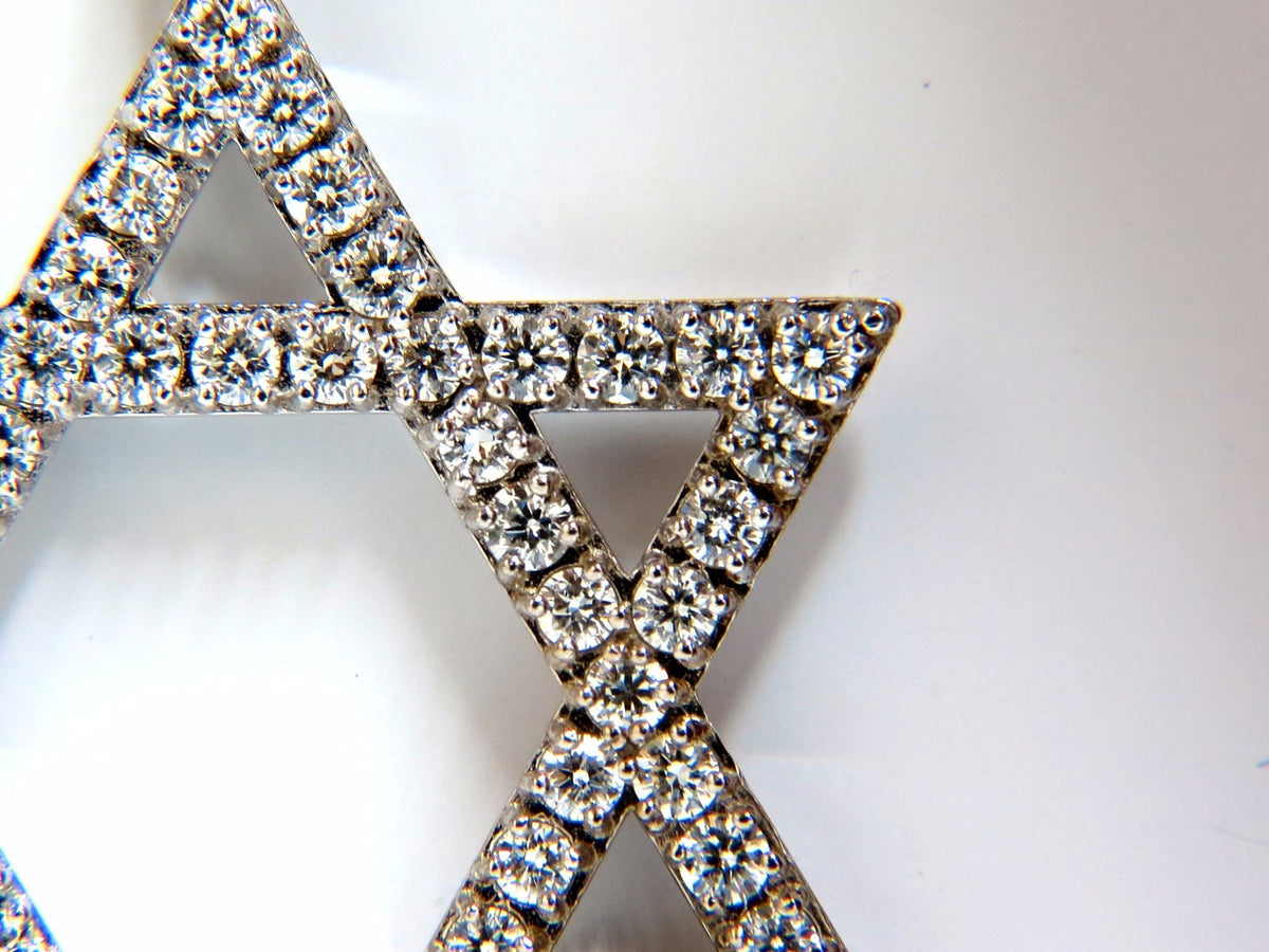 1.80ct round natural diamonds star pendant 14kt huge *v