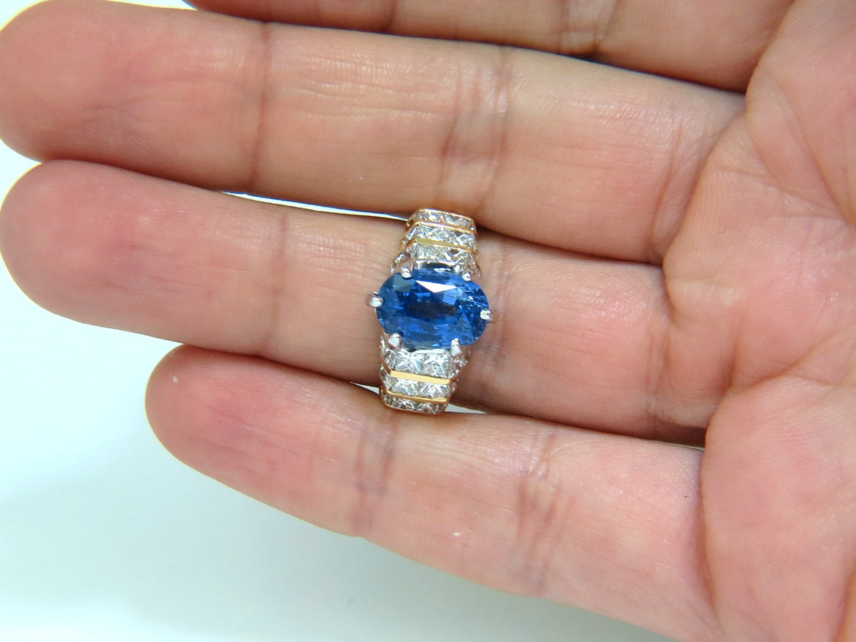 GIA 8.89CT NATURAL FINE SAPPHIRE DIAMOND RING CORNFLOWER CLASSIC 14KT *v