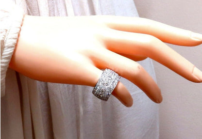 6.54ct Natural Round Diamonds Eternity Ring Domed 14kt gold *v