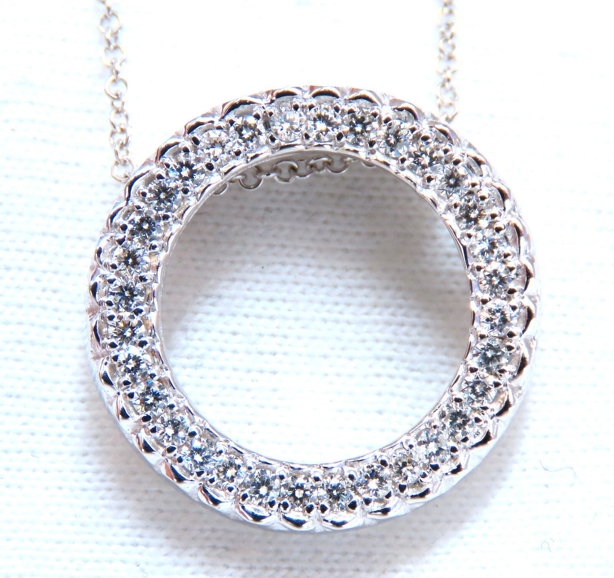 .35ct Natural Round Diamonds Circle Pendant Necklace 14kt *v