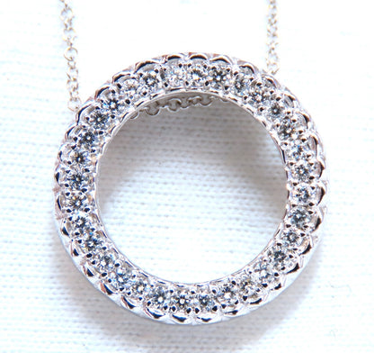 .35ct Natural Round Diamonds Circle Pendant Necklace 14kt *v