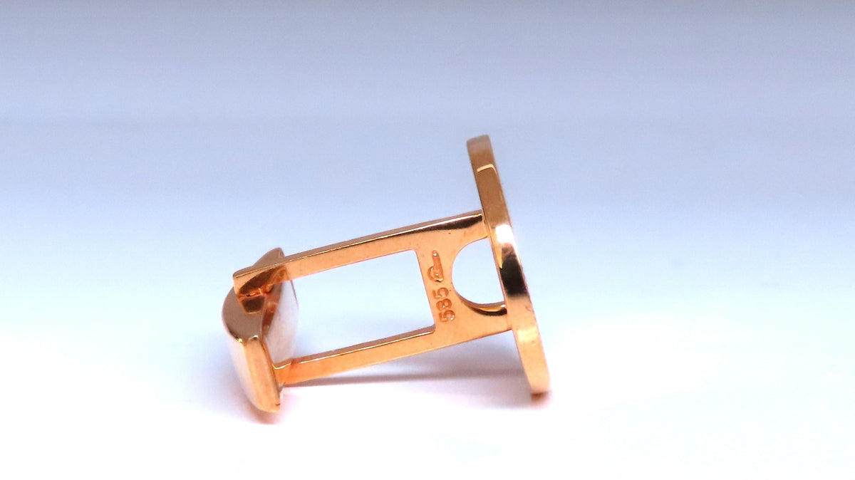 Sunburst Graver Etch Oval Cufflinks 14kt Gold 12367 *v
