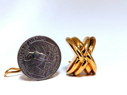 14kt Gold Raised X Clip Earrings *v